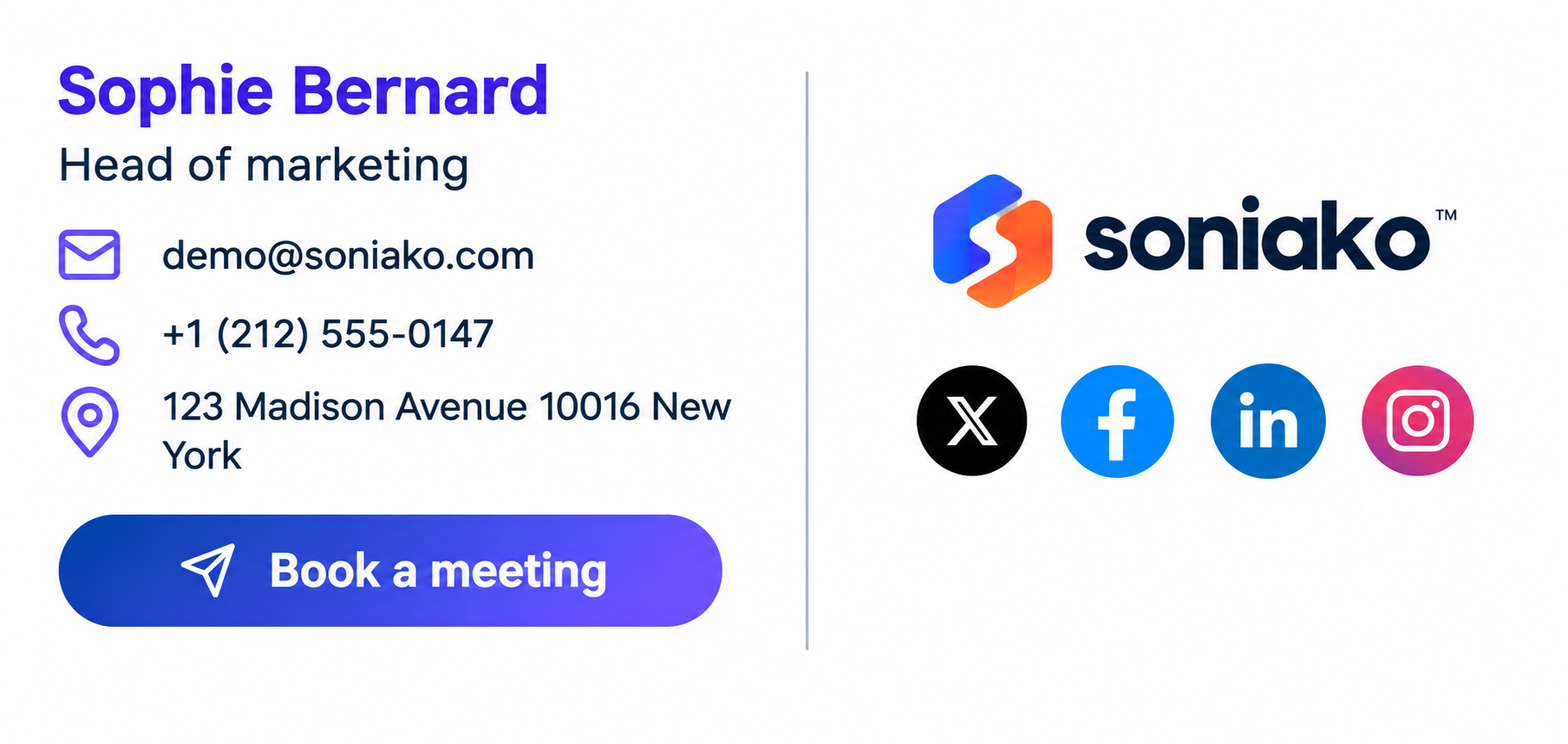 Soniako email signature